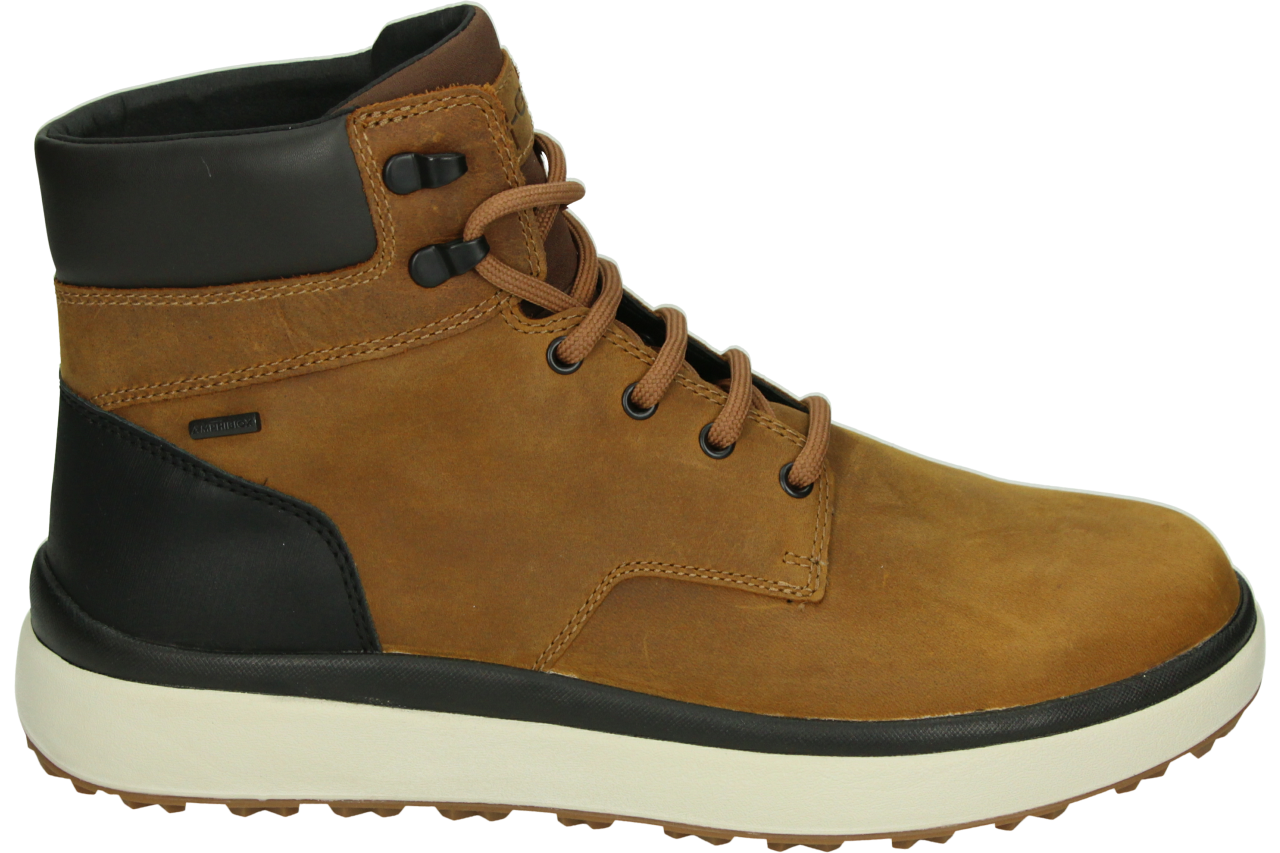 Geox U36FZC - Heren sneakersHeren veterschoenVrije tijd half-hoog - Kleur: Cognac - Maat: 46