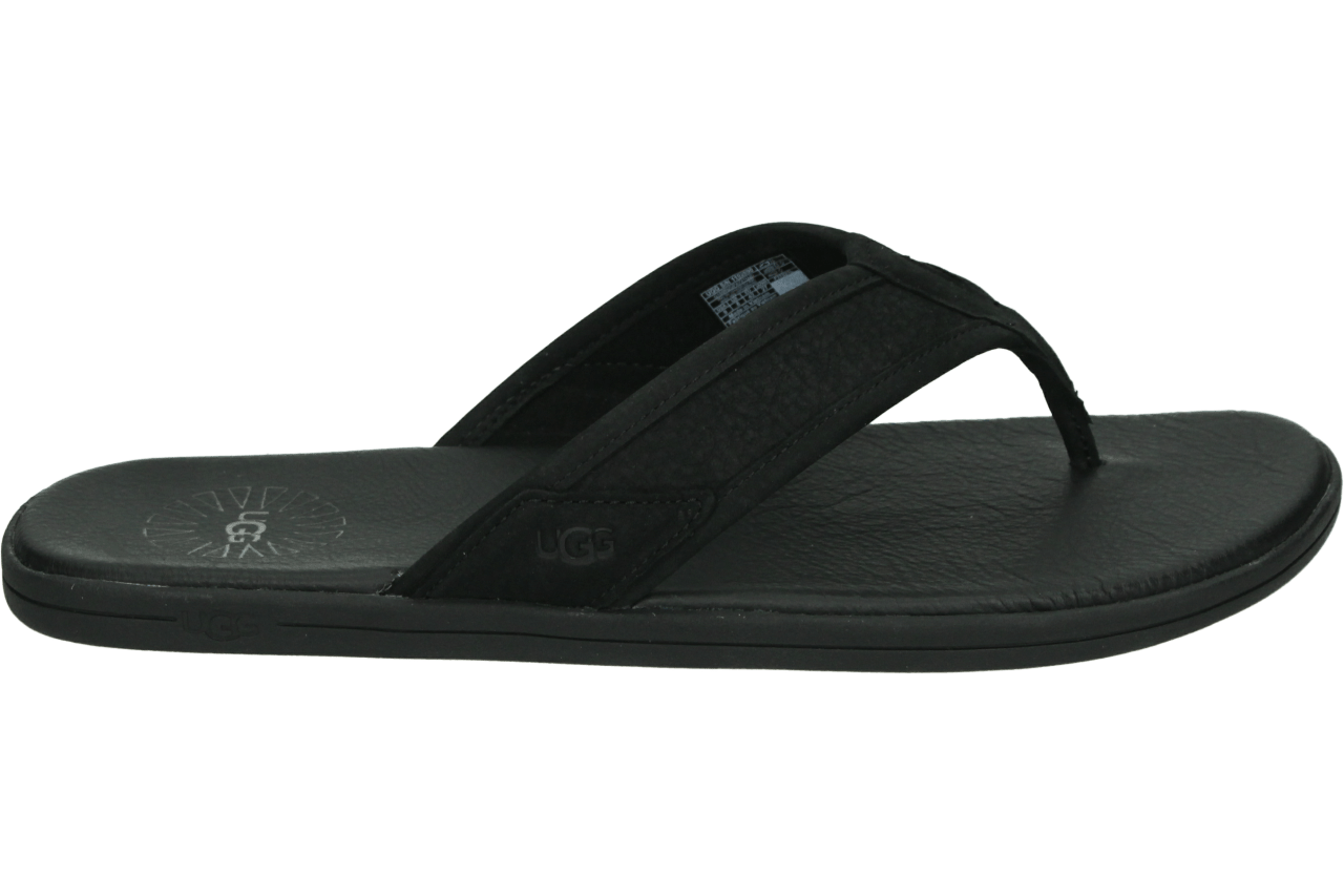 UGG M Seaside Flip Leather Heren Sandalen - Zwart - Maat 43