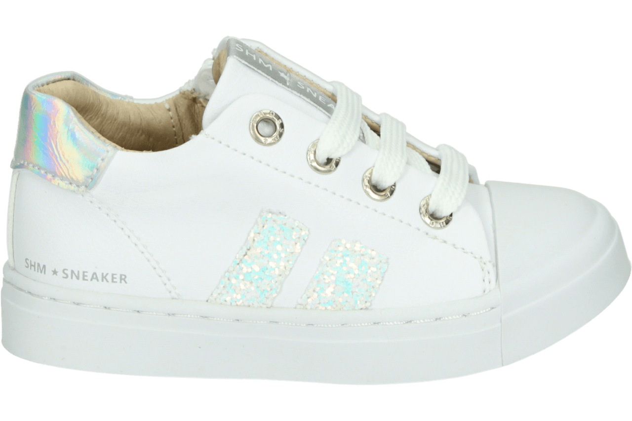 Veterschoenen | Meisjes | white silver | Leer | Shoesme | Maat 22