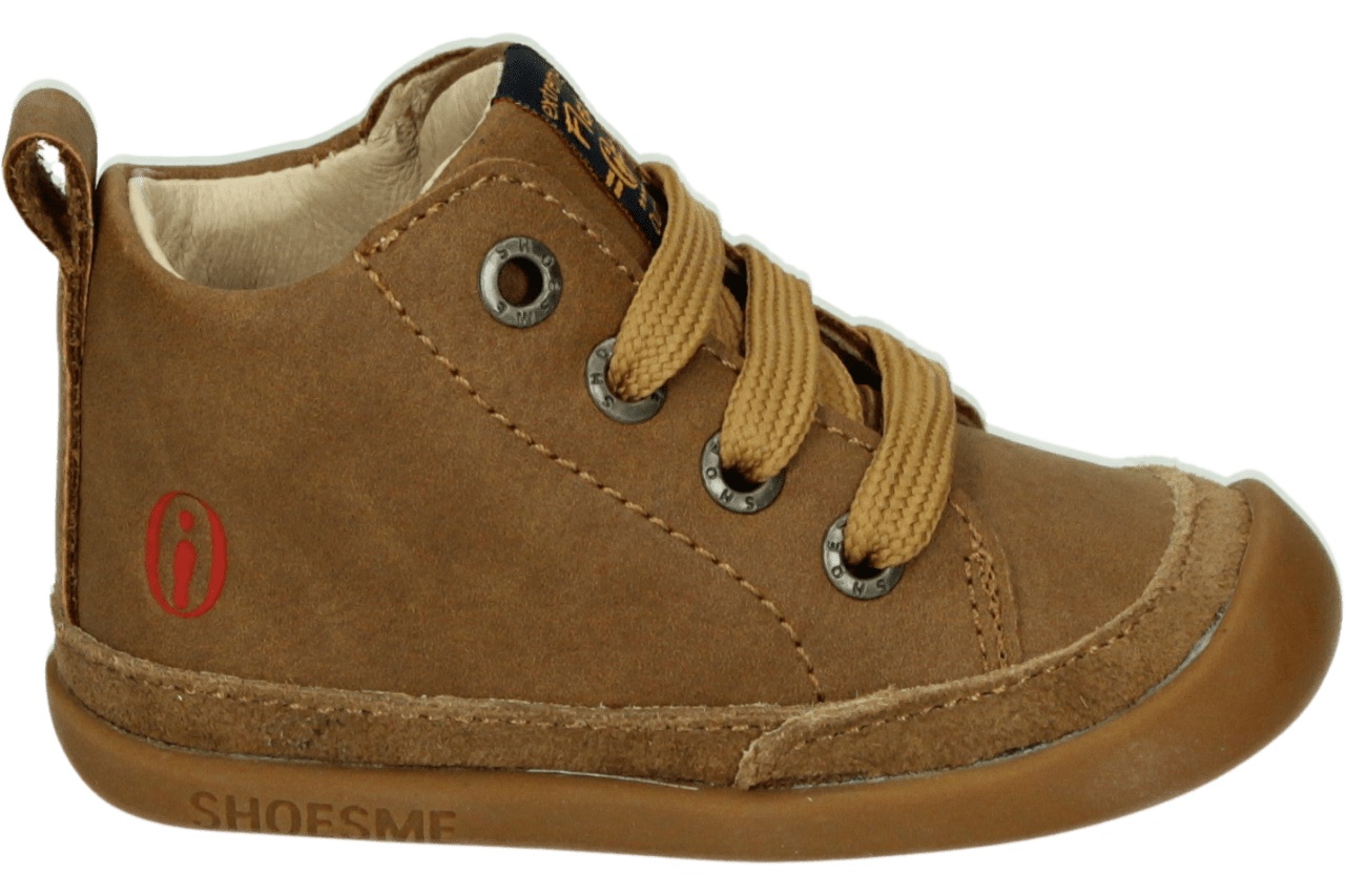 Baby | Veterschoenen | Jongens | Cognac | Leer | Shoesme | Maat 23